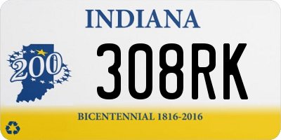 IN license plate 308RK