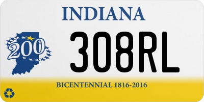 IN license plate 308RL