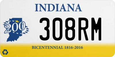 IN license plate 308RM