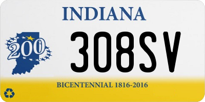 IN license plate 308SV