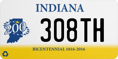 IN license plate 308TH