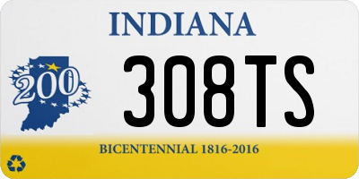 IN license plate 308TS