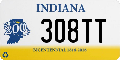 IN license plate 308TT