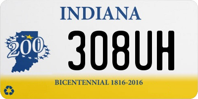 IN license plate 308UH