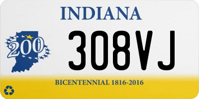 IN license plate 308VJ