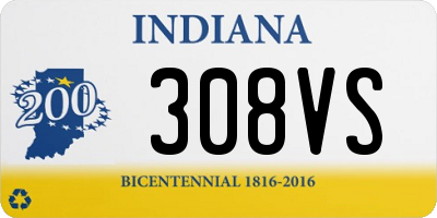 IN license plate 308VS