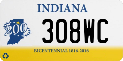 IN license plate 308WC