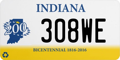 IN license plate 308WE