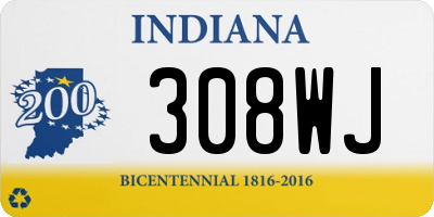 IN license plate 308WJ