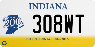 IN license plate 308WT