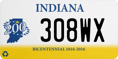 IN license plate 308WX