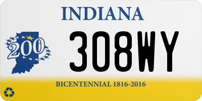 IN license plate 308WY