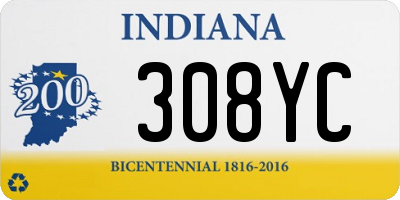 IN license plate 308YC