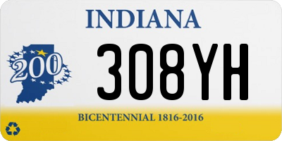 IN license plate 308YH