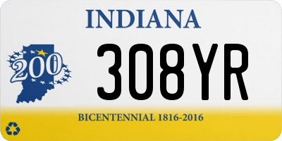 IN license plate 308YR