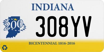 IN license plate 308YV