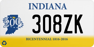 IN license plate 308ZK