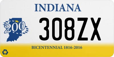 IN license plate 308ZX