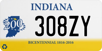 IN license plate 308ZY