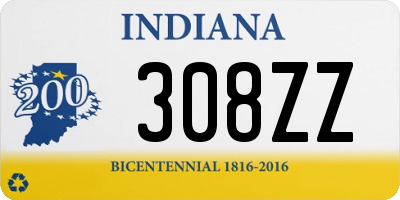 IN license plate 308ZZ