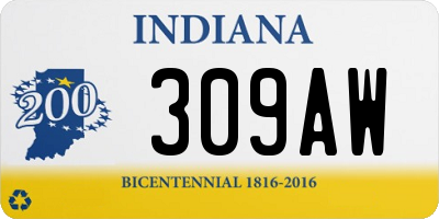 IN license plate 309AW