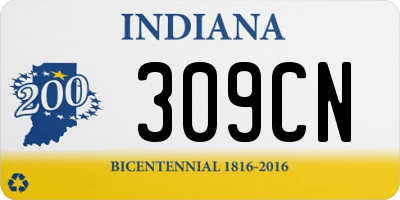 IN license plate 309CN