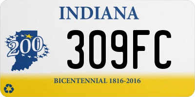 IN license plate 309FC