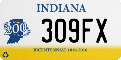 IN license plate 309FX
