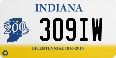 IN license plate 309IW