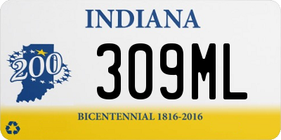 IN license plate 309ML