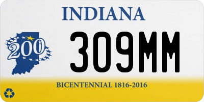 IN license plate 309MM