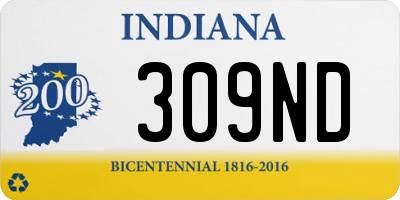 IN license plate 309ND