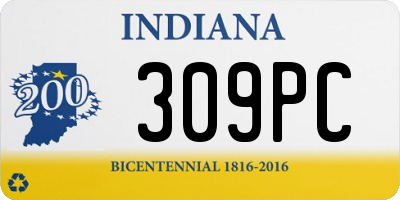IN license plate 309PC