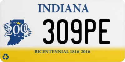 IN license plate 309PE