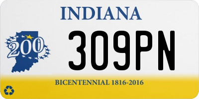 IN license plate 309PN