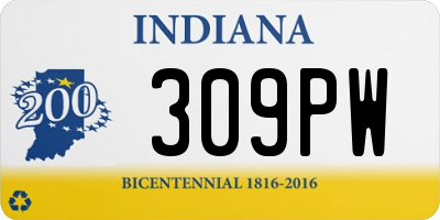 IN license plate 309PW