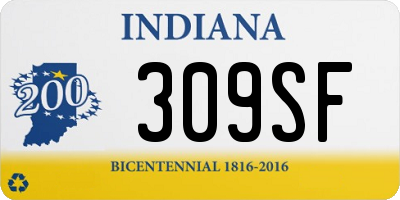 IN license plate 309SF