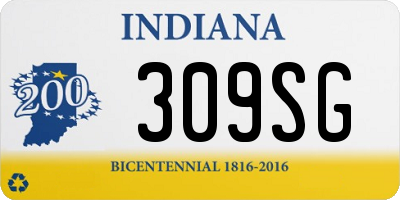 IN license plate 309SG