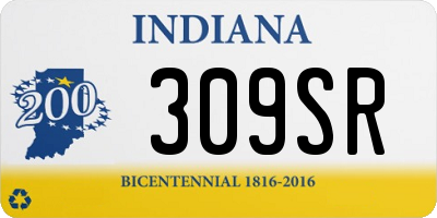 IN license plate 309SR