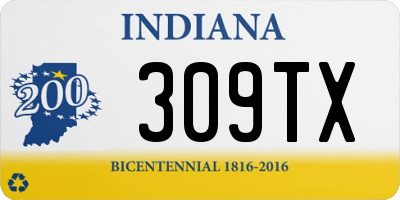 IN license plate 309TX