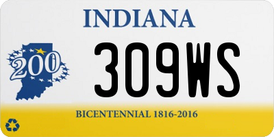 IN license plate 309WS