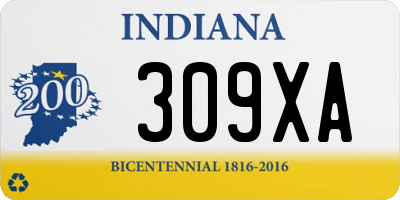 IN license plate 309XA