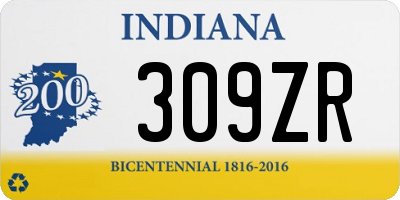 IN license plate 309ZR