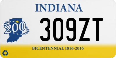 IN license plate 309ZT