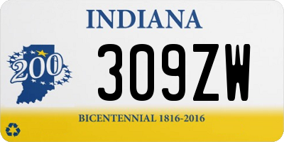 IN license plate 309ZW