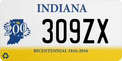 IN license plate 309ZX