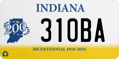 IN license plate 310BA