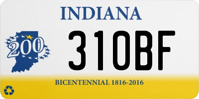 IN license plate 310BF