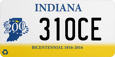 IN license plate 310CE