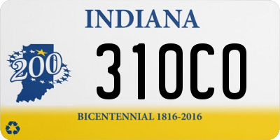 IN license plate 310CO